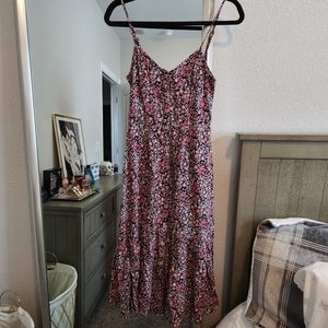 Mimi Chica Midi Black with Pink Floral Dress